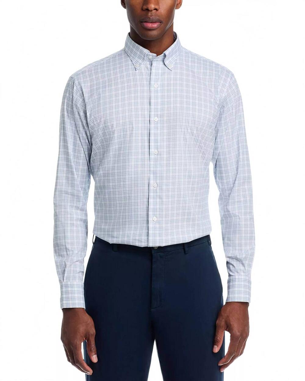 NEW PETER MILLAR men's rommel performance twill sport shirt in cloudy blue